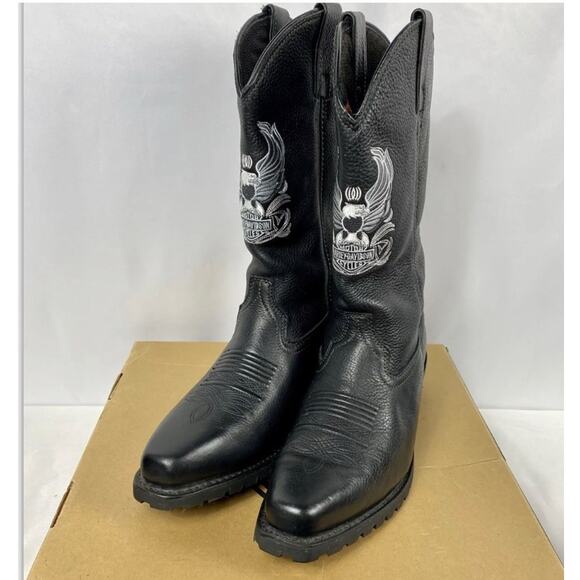 HARLEY DAVIDSON BOOTS - HONDO WESTERN EAGLE MOTORCYCLE 95260 - MEN'S SIZE 10 1/2 - Picture 1 of 7